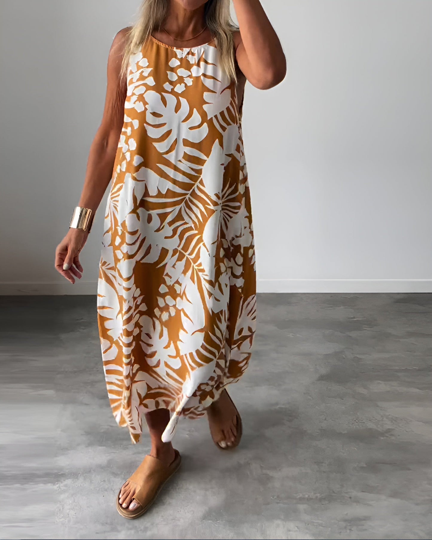 AURA™ | Vestido Con Estampado Tropical