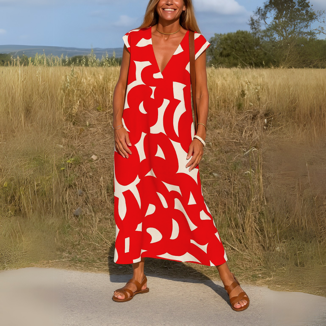 VALERIA™ | Vestido Fluido Con Escote En V