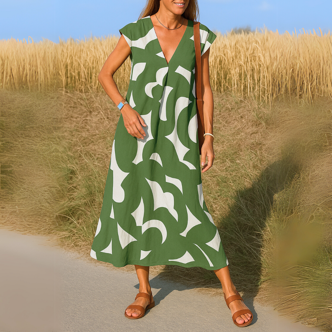 VALERIA™ | Vestido Fluido Con Escote En V