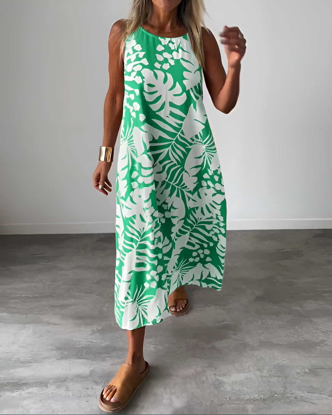 AURA™ | Vestido Con Estampado Tropical