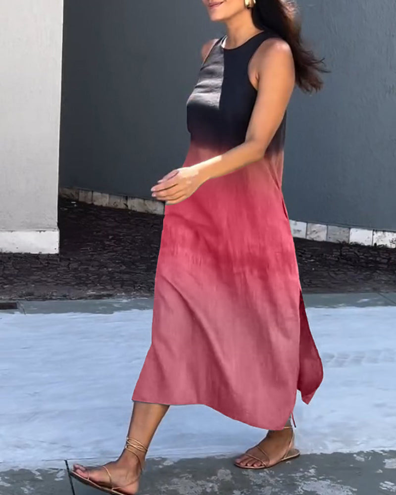 ANA™ | Vestido Con Degradado Y Sin Mangas