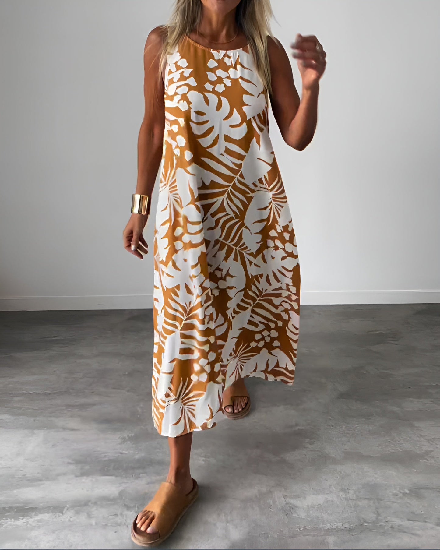 AURA™ | Vestido Con Estampado Tropical