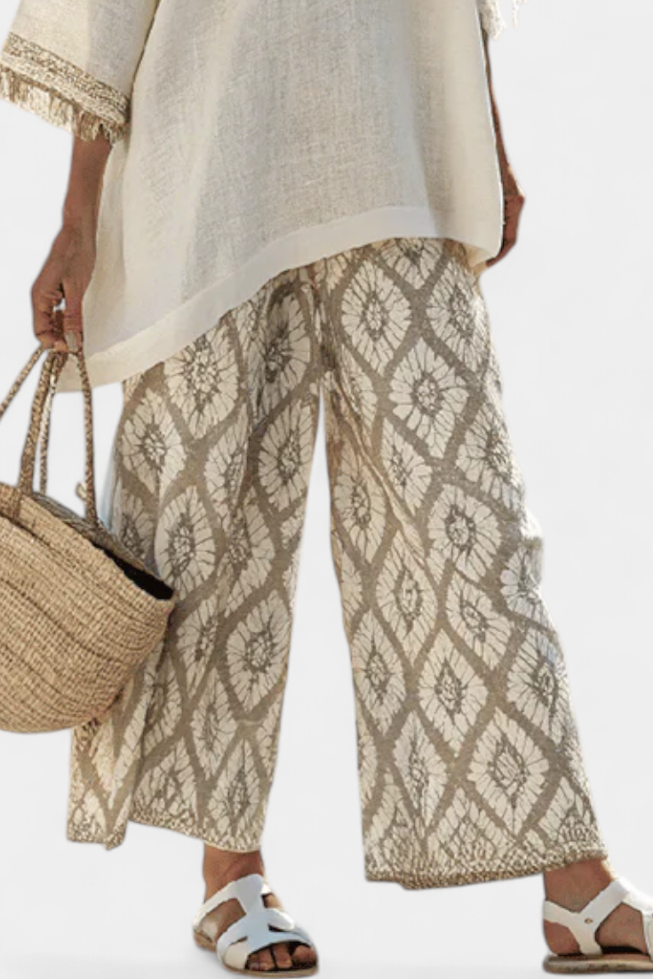 Daisy Conjunto Boho Chic de Blusa Suelta y Pantalones Estampados