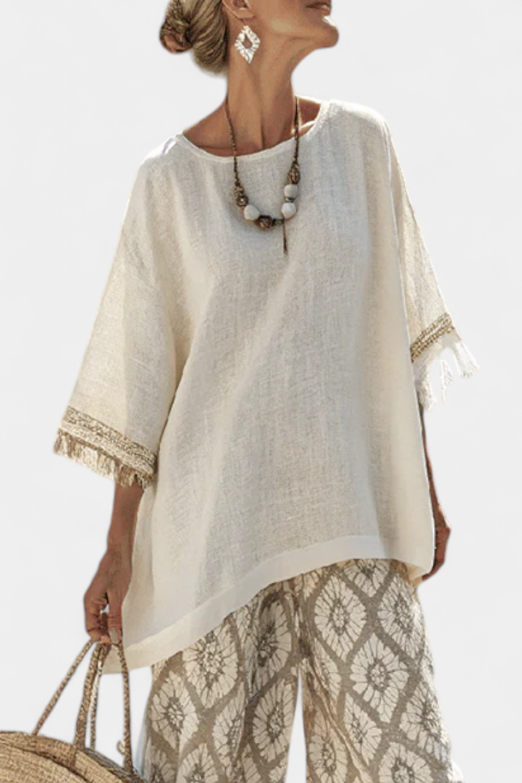 Daisy Conjunto Boho Chic de Blusa Suelta y Pantalones Estampados