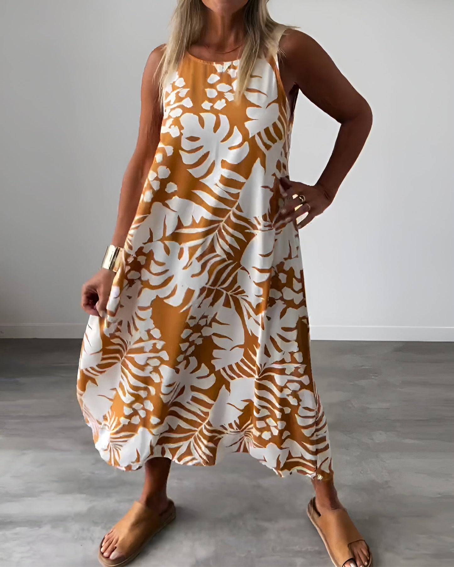 AURA™ | Vestido Con Estampado Tropical