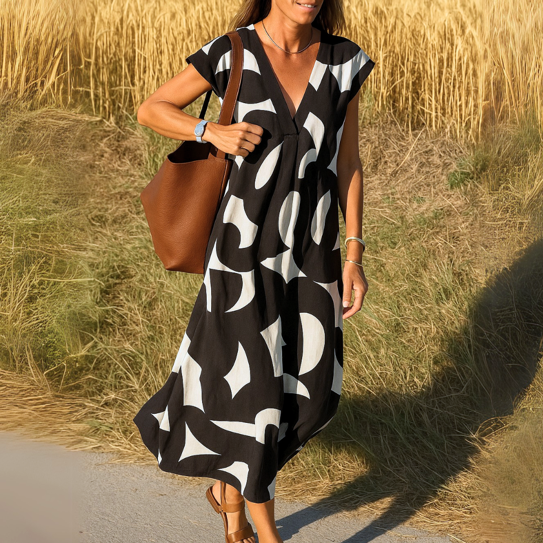 VALERIA™ | Vestido Fluido Con Escote En V