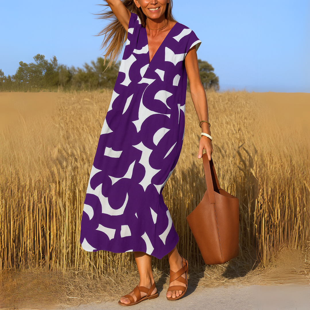 VALERIA™ | Vestido Fluido Con Escote En V