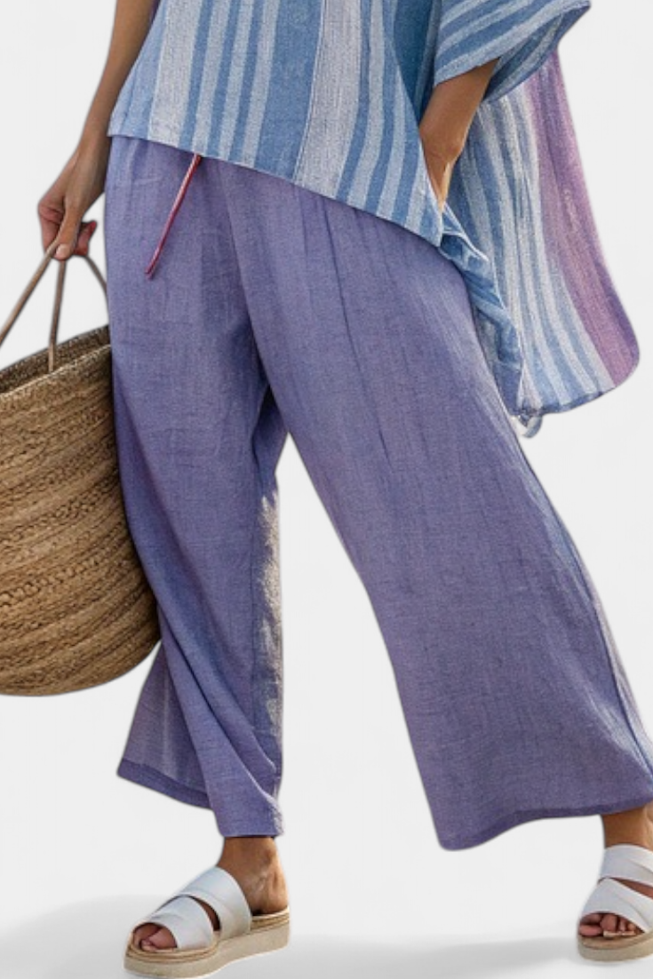 Daisy Conjunto Lavanda con Rayas Azul Cielo
