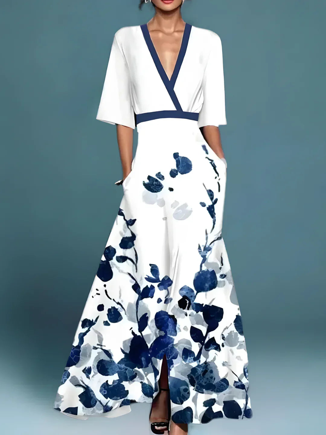LORENA™ | Maxi Vestido Con Estampado Floral