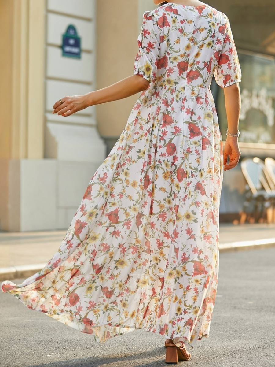 ADRIANA™ | Vestido Maxi Con Estampado Floral