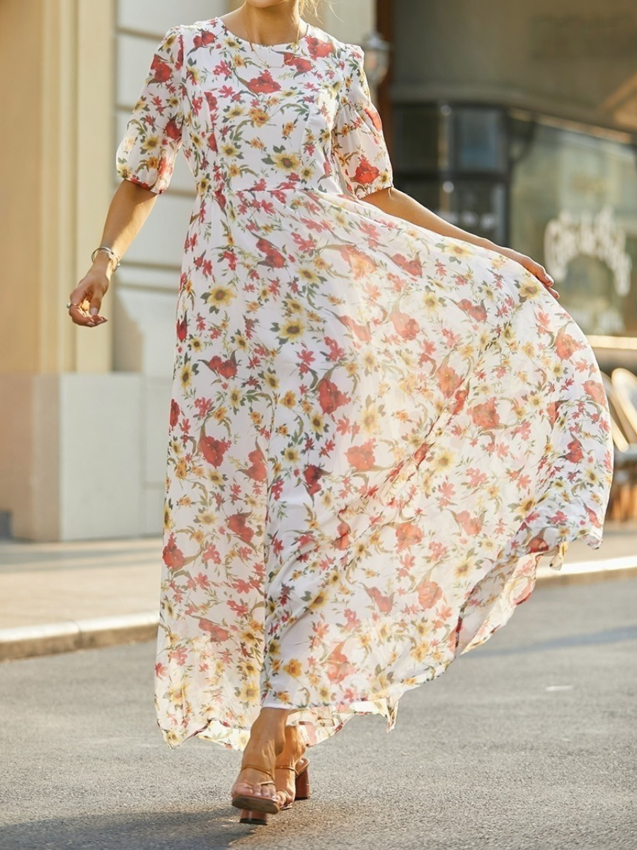ADRIANA™ | Vestido Maxi Con Estampado Floral