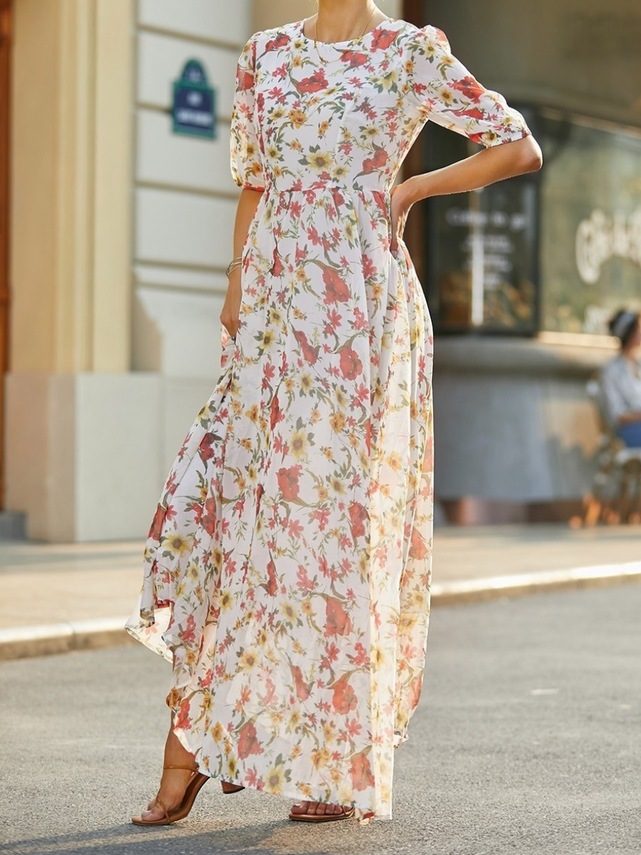 ADRIANA™ | Vestido Maxi Con Estampado Floral