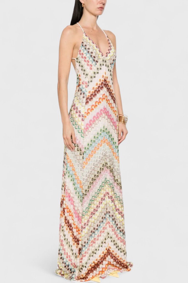 AGUSTINA™ | Vestido Largo De Encaje Con Escote En V