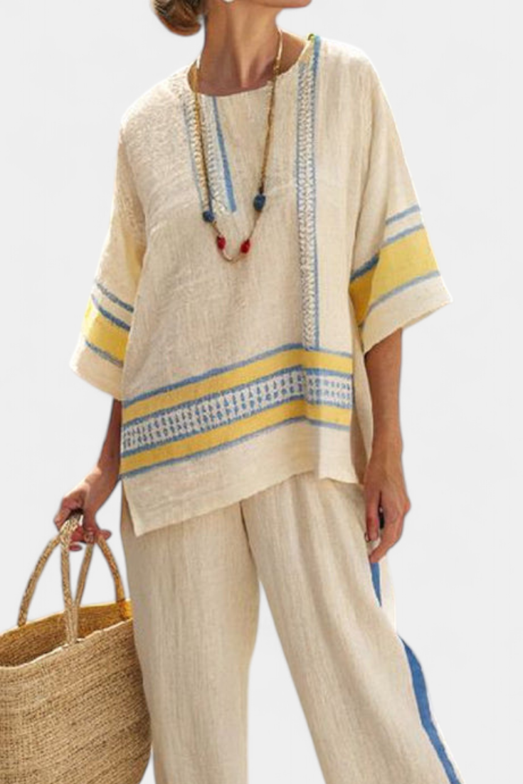 Daisy Conjunto Mediterráneo con Detalles en Azul y Amarillo