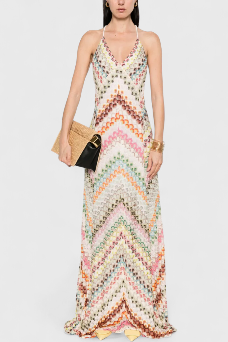AGUSTINA™ | Vestido Largo De Encaje Con Escote En V