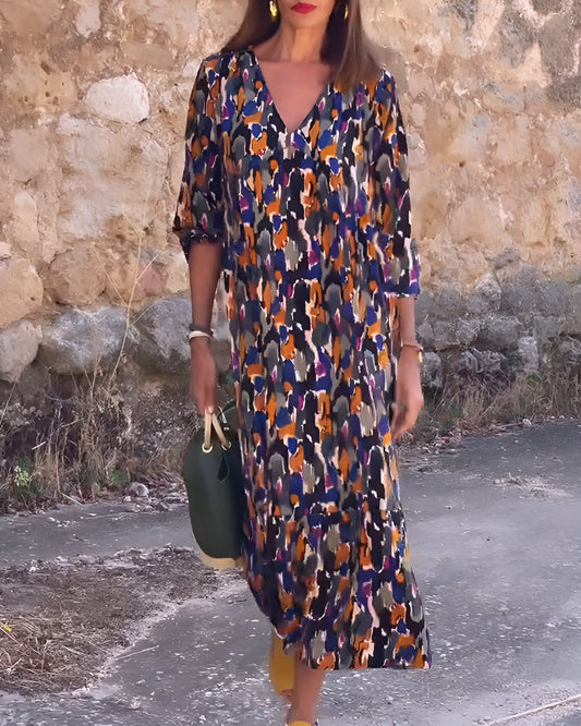 NATALIA™  | Vestido Con Estampado Vintage