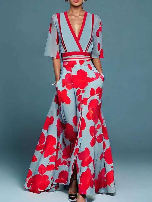 LORENA™ | Maxi Vestido Con Estampado Floral