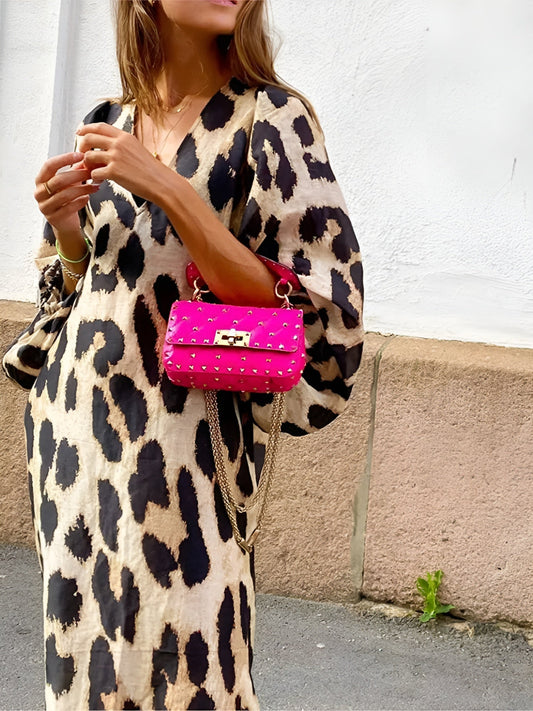 SILVIA™ | Vestido Con Estampado De Leopardo